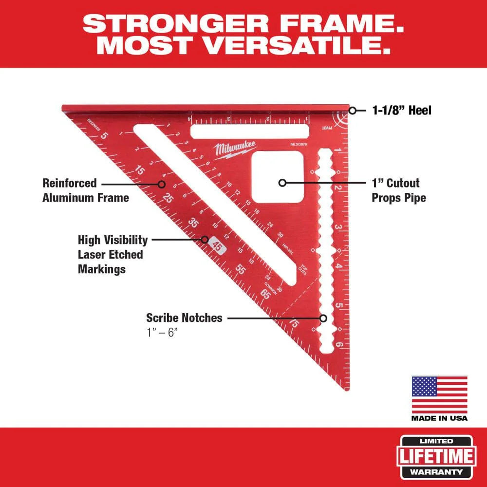 Milwaukee MLSQ070 Tool 7 -inch Rafter Square