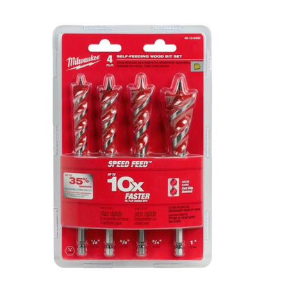 Milwaukee 48-13-0400  SPEED FEED 4pc 6in Self-Feeding Wood Bit Set
