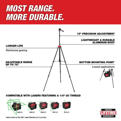 Milwaukee 48-35-1411 Tool 72 -inch Adjustable Laser Level Tripod