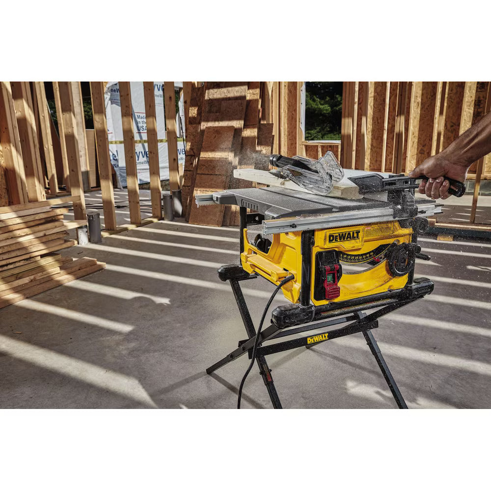 DEWALT DWE7485WS 15 Amp Corded 8-1/4 inch Compact Jobsite Table saw with Stand