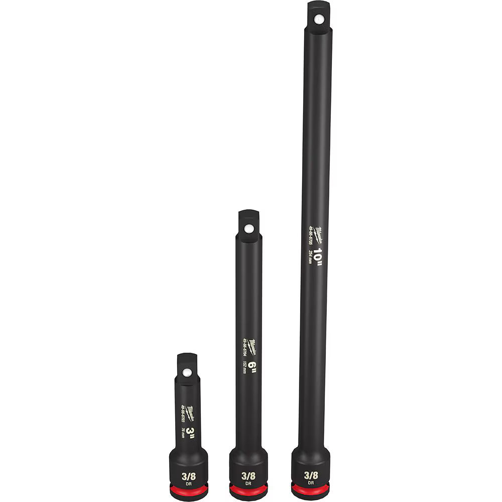 Milwaukee 49-66-6714 Tool SHOCKWAVE Impact Duty 3/8 -inch Drive Extension Set (3-Piece)