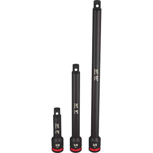 Milwaukee 49-66-6714 Tool SHOCKWAVE Impact Duty 3/8 -inch Drive Extension Set (3-Piece)