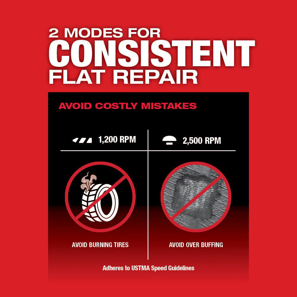 Milwaukee 2409-20 Tool M12 FUEL 12V Lithium-Ion Brushless Cordless Low Speed Tire Buffer (Tool-Only)