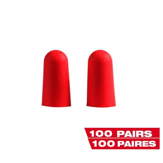 Milwaukee 48-73-3006 Tool Red Disposable Ear Plugs Individually Sealed Pairs (100 Pairs)