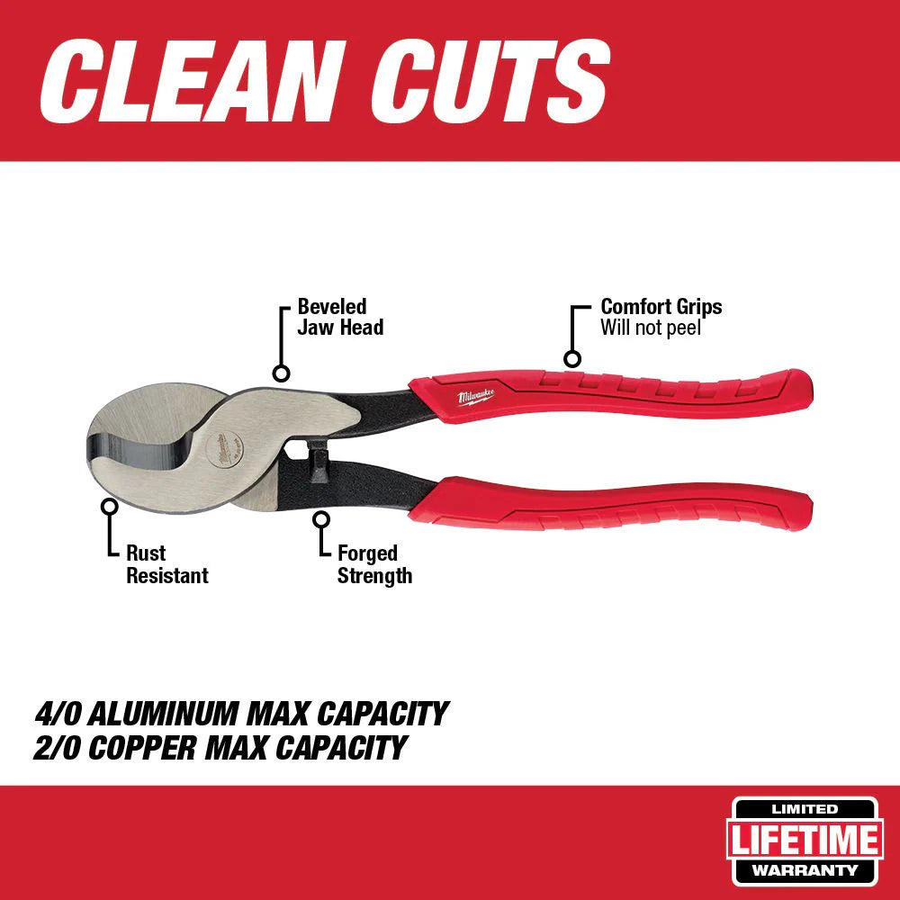 Milwaukee 48-22-6104 Tool 10 inch Cable Cutting Pliers