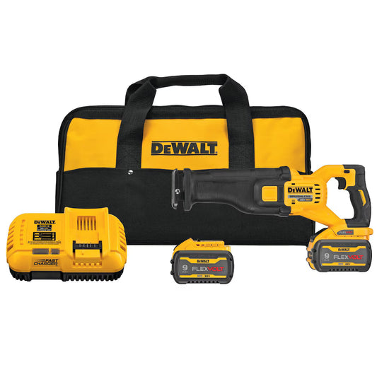DEWALT DCS389X2 FLEXVOLT 60V MAX Lithium-Ion Brushless Cordless Recip Saw Kit with (2) 9ah Batteries and Charger