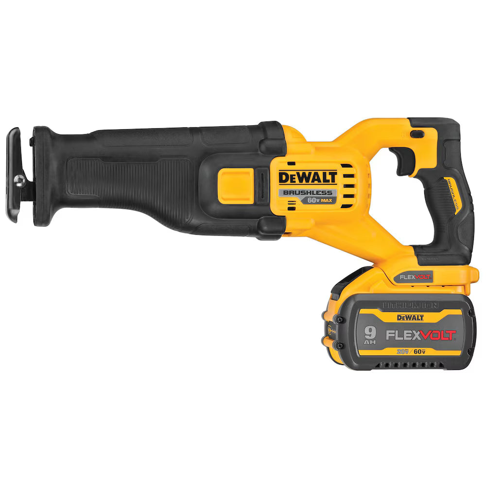 DEWALT DCS389X2 FLEXVOLT 60V MAX Lithium-Ion Brushless Cordless Recip Saw Kit with (2) 9ah Batteries and Charger