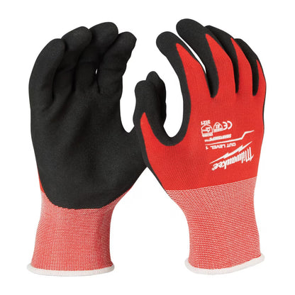 Milwaukee Large Level 1 Cut Resistant Nitrile Dipped Work Gloves - Red
