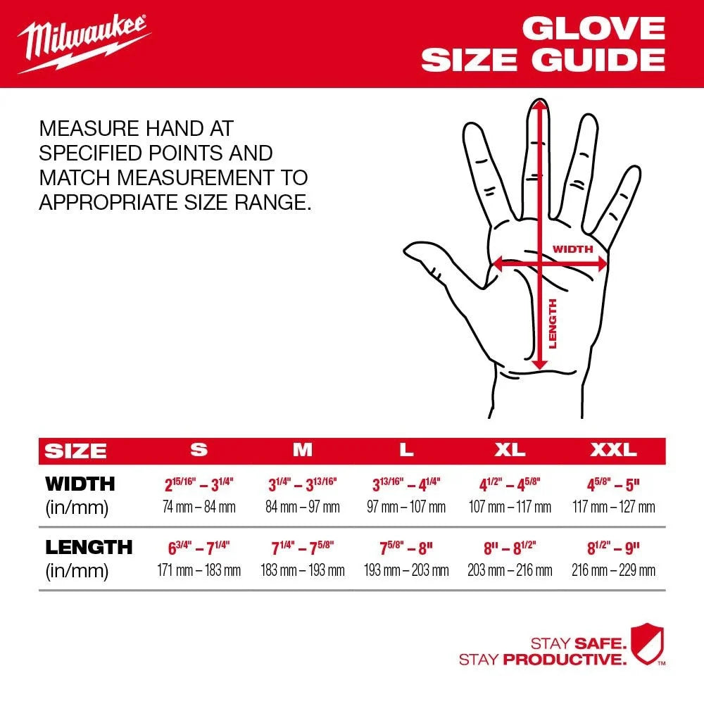 Milwaukee Large Level 1 Cut Resistant Nitrile Dipped Work Gloves - Red