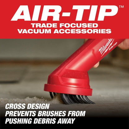 Milwaukee 49-90-2035 Tool AIR-TIP 1-1/4 in. - 2-1/2 in. Cross Brush Tool Wet/Dry Shop Vacuum Attachment (1-Piece)