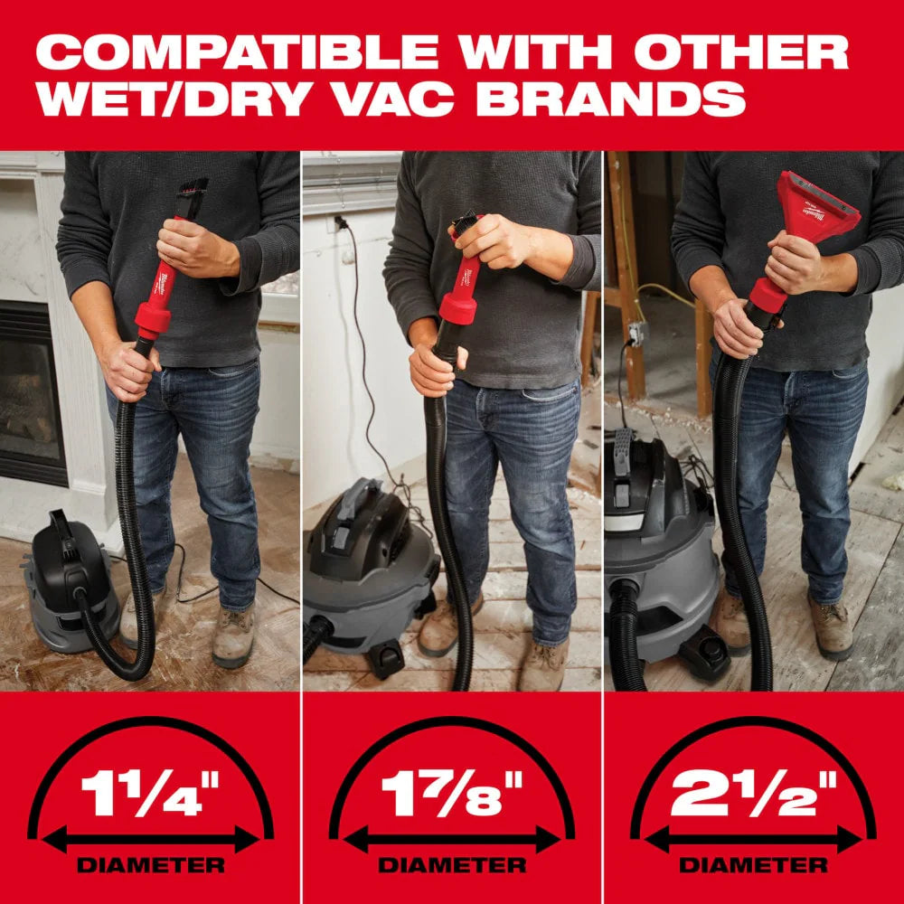 Milwaukee 49-90-2038 Tool AIR-TIP 1-1/4 in.-2-1/2 in. Rocking Utility Nozzle Attachment With Brushes For Wet/Dry Shop Vacuums