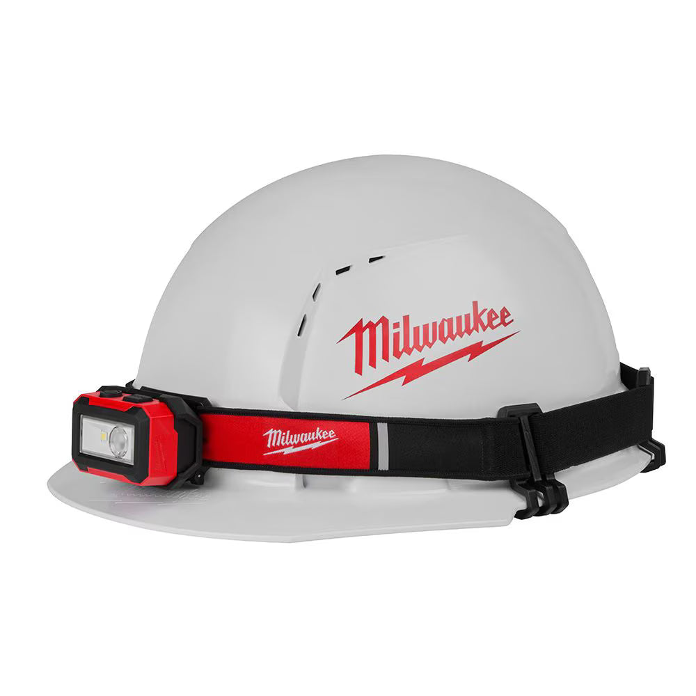 Milwaukee 2012R Tool 450 Lumens LED USB Internal Rechargeable Magnetic Hard Hat Headlamp and Task Light