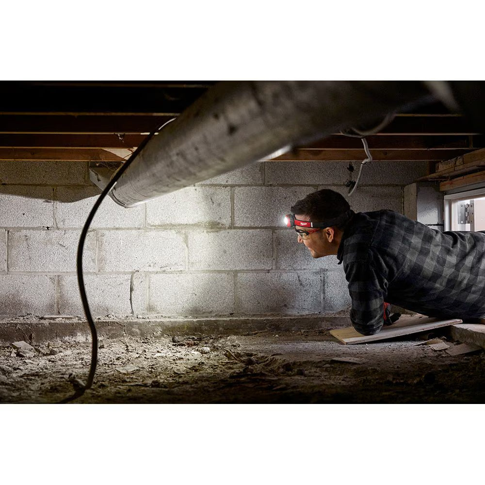 Milwaukee 2012R Tool 450 Lumens LED USB Internal Rechargeable Magnetic Hard Hat Headlamp and Task Light