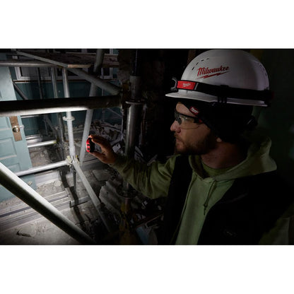 Milwaukee 2012R Tool 450 Lumens LED USB Internal Rechargeable Magnetic Hard Hat Headlamp and Task Light