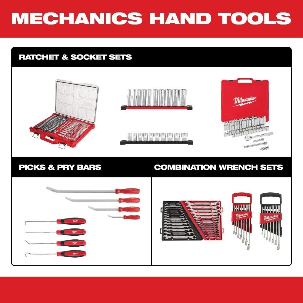 Milwaukee 48-22-9507 Tool Combination Metric Wrench Mechanics Tool Set (7-Piece)