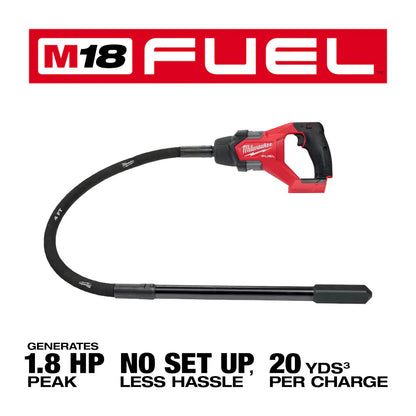 Milwaukee 2910-20 Tool M18 FUEL 18-Volt Lithium-Ion Brushless Cordless 4 ft. Concrete Pencil Vibrator (Tool-Only)
