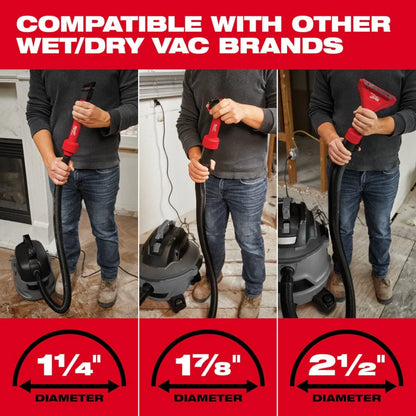 Milwaukee 49-90-2023 Tool AIR-TIP 1-1/4 in. - 2-1/2 in. 3-IN-1 Crevice and Brush Tool Wet/Dry Shop Vacuum Attachment (copy)