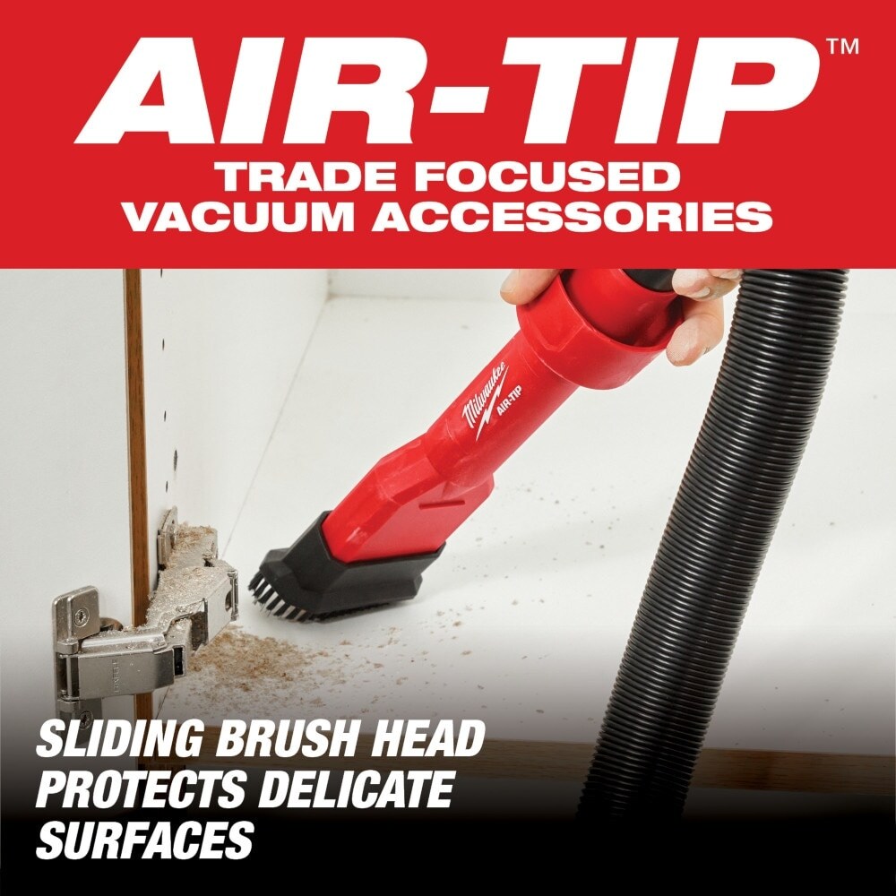 Milwaukee 49-90-2028 Tool AIR-TIP 1-1/4 in. - 2-1/2 in. 2-IN-1 Utility Brush Tool Wet/Dry Shop Vacuum Attachment