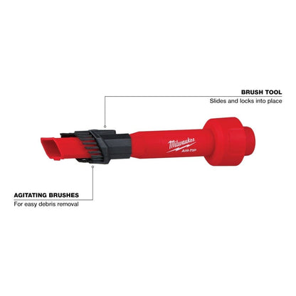 Milwaukee 49-90-2028 Tool AIR-TIP 1-1/4 in. - 2-1/2 in. 2-IN-1 Utility Brush Tool Wet/Dry Shop Vacuum Attachment