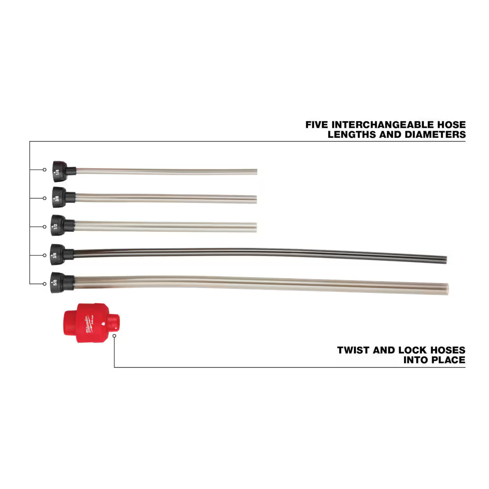 Milwaukee 49-90-2037 Tool AIR-TIP 1-1/4 in. - 2-1/2 in. Long Reach Flexible Hose Set Wet/Dry Shop Vacuum Attachment (5-Piece)
