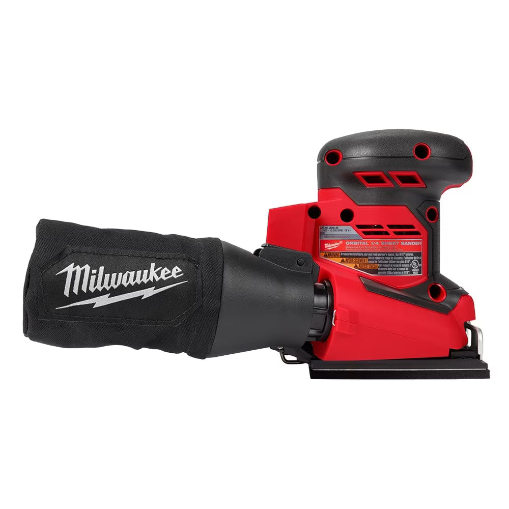 Milwaukee 2649-20 Tool M18 18-Volt Lithium-Ion Cordless Orbital 1/4 Sheet Sander (Tool Only)