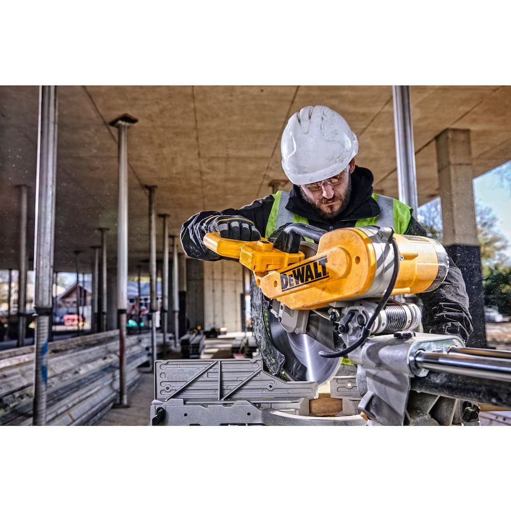DEWALT DWS780 15 Amp Corded 12-Inch Double Bevel Sliding Compound Miter Saw, Blade Wrench and Material Clam