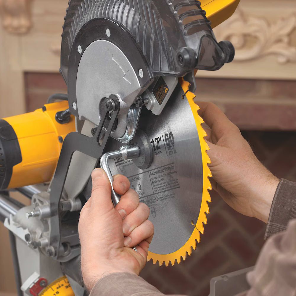 DEWALT DWS780 15 Amp Corded 12-Inch Double Bevel Sliding Compound Miter Saw, Blade Wrench and Material Clam