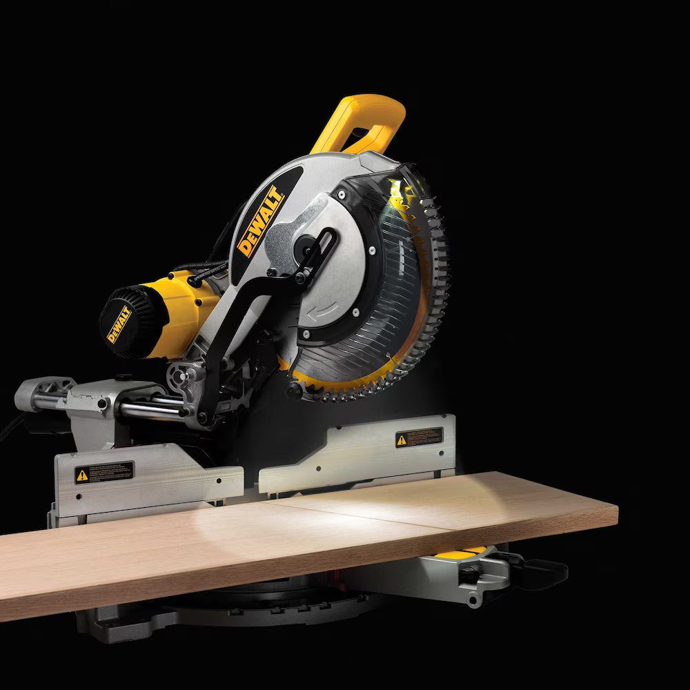 DEWALT DWS780 15 Amp Corded 12-Inch Double Bevel Sliding Compound Miter Saw, Blade Wrench and Material Clam