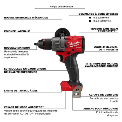 Milwaukee 2904-20 Tool M18 FUEL 18-Volt Lithium-Ion Brushless Cordless Next Generation 1/2 inch Hammer Drill/Driver (Tool Only)