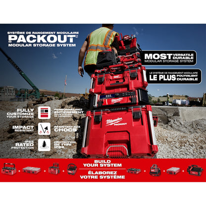 Milwaukee 49-66-6802 Tool SHOCKWAVE Impact-Duty 1/2 inch Drive SAE Deep Well Impact PACKOUT Socket Set (15-Piece)