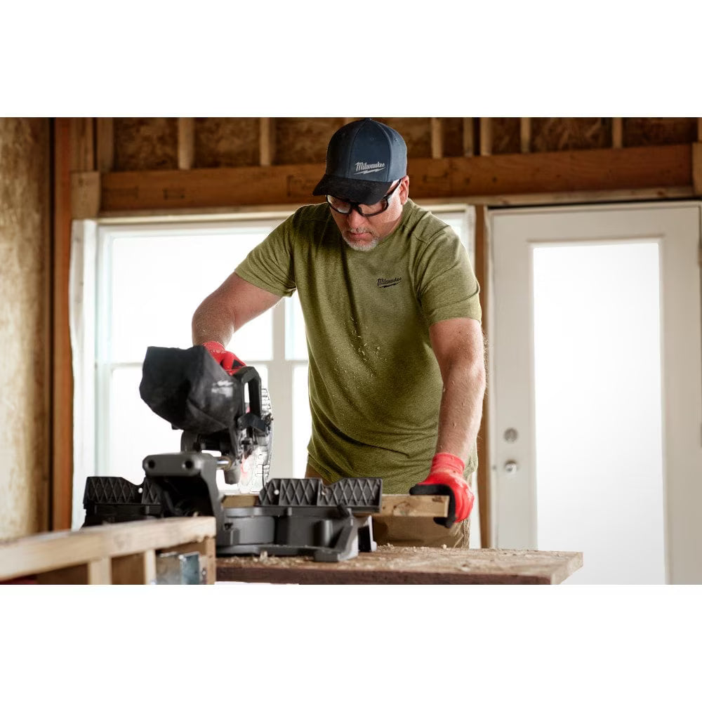 Milwaukee 603GN Tool Men's Large Green FREEFLEX Cotton/Polyester Short-Sleeve Hybrid Work T-Shirt