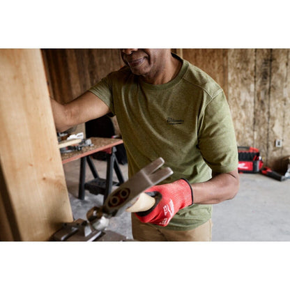 Milwaukee 603GN Tool Men's Large Green FREEFLEX Cotton/Polyester Short-Sleeve Hybrid Work T-Shirt