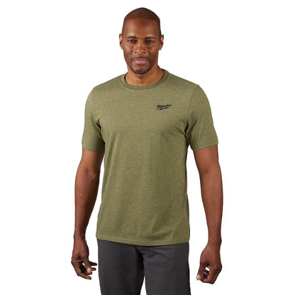 Milwaukee 603GN Tool Men's Large Green FREEFLEX Cotton/Polyester Short-Sleeve Hybrid Work T-Shirt