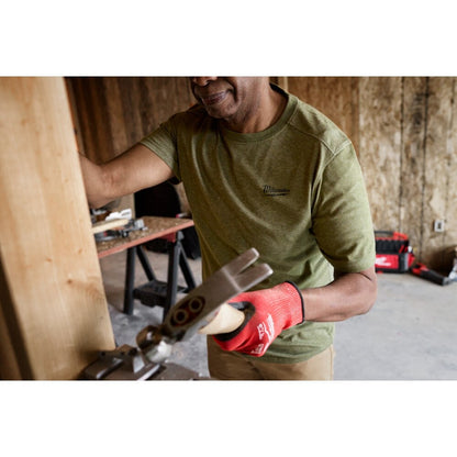 Milwaukee 603GN Tool Men's Large Green FREEFLEX Cotton/Polyester Short-Sleeve Hybrid Work T-Shirt