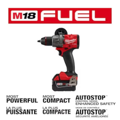 Milwaukee  2904-22 Tool M18 FUEL 18V Li-Ion Brushless Next Generation 1/2 in. Hammer Drill Driver Kit w/(2) 5.0 Ah Batteries
