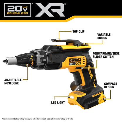 DEWALT DCF630B 20-Volt MAX XR Brushless Drywall Screwgun (Tool Only)
