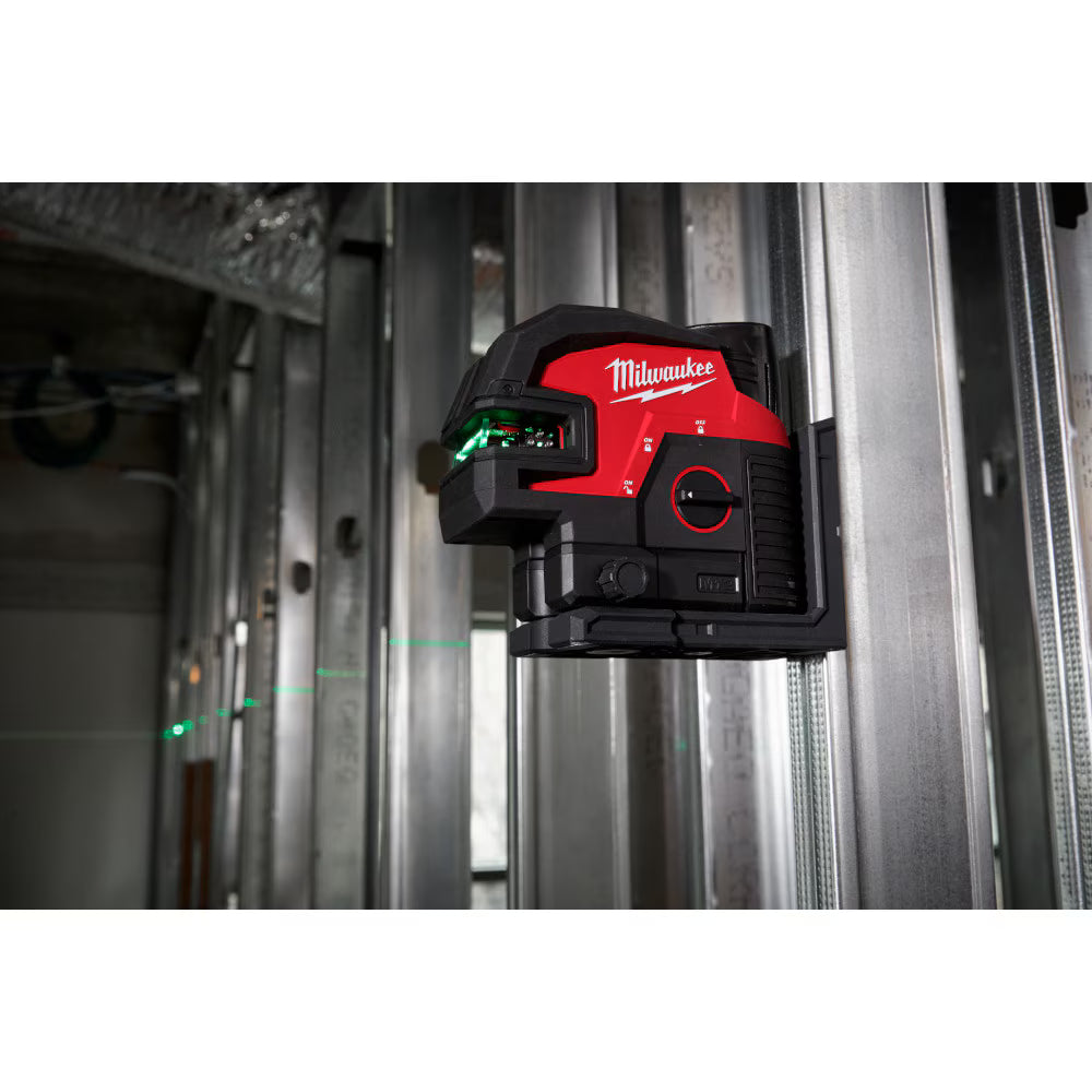 Milwaukee 3624-21 Tool M12 Green Cross Line & 4-Points Laser Kit