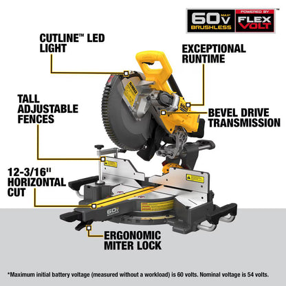 DEWALT DCS781B FLEXVOLT 60V MAX 12 Inch Sliding Miter Saw (Tool-Only)