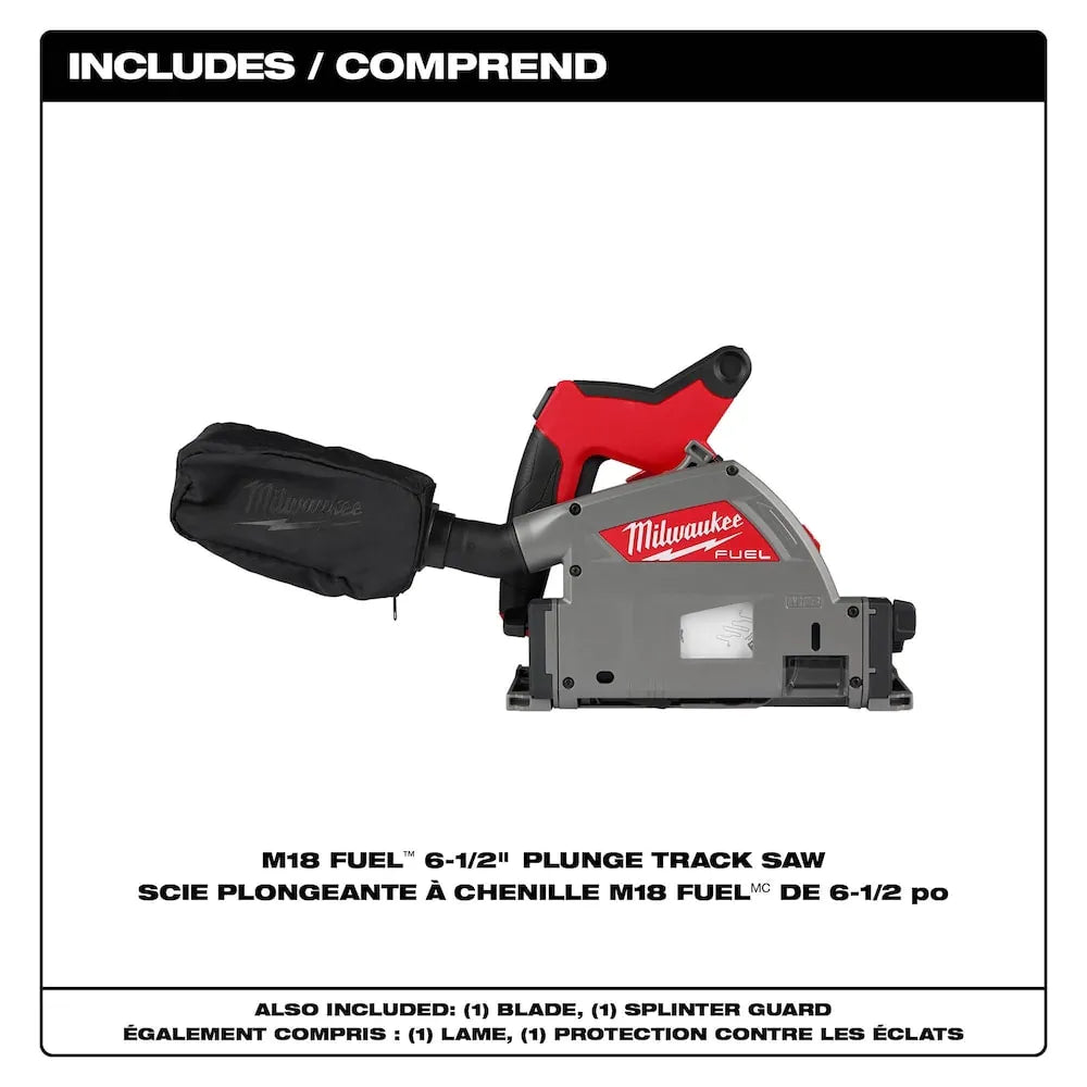 Milwaukee 2831-20 Tool M18 FUEL 18-Volt Lithium-Ion Cordless Brushless 6-1/2 inch Plunge Cut Track Saw (Tool-Only)