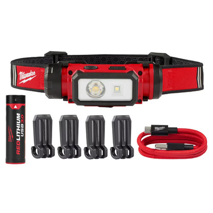 Milwaukee 2163-21 Tool REDLTHIUM 600 Lumen USB Rechargeable Hard Hat Headlamp