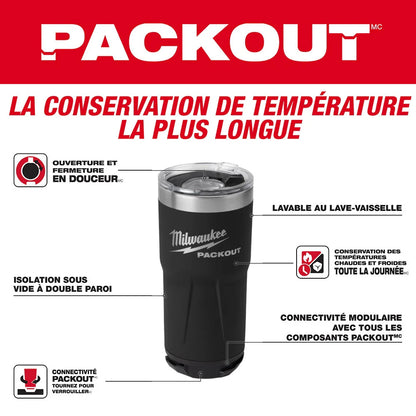 Milwaukee 48-22-8392B Tool PACKOUT Black 20 oz. Tumbler