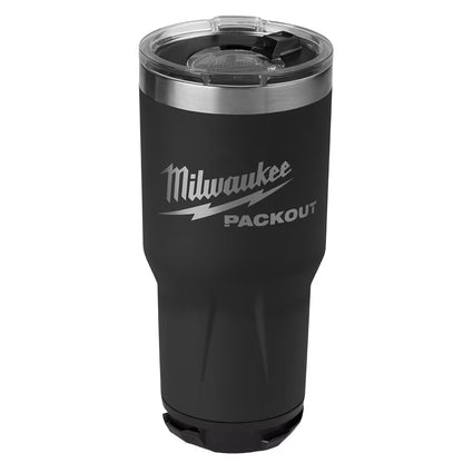 Milwaukee 48-22-8393B PACKOUT™ 30 oz. Tumbler – Black, Double-Wall Vacuum Insulation, Twist-Lock PACKOUT Connectivity, Dishwasher Safe