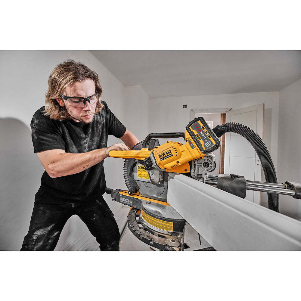 DEWALT DCS781X1 60V MAX FLEXVOLT 12-inch Sliding Miter Saw Kit - with 9Ah Battery & Charger