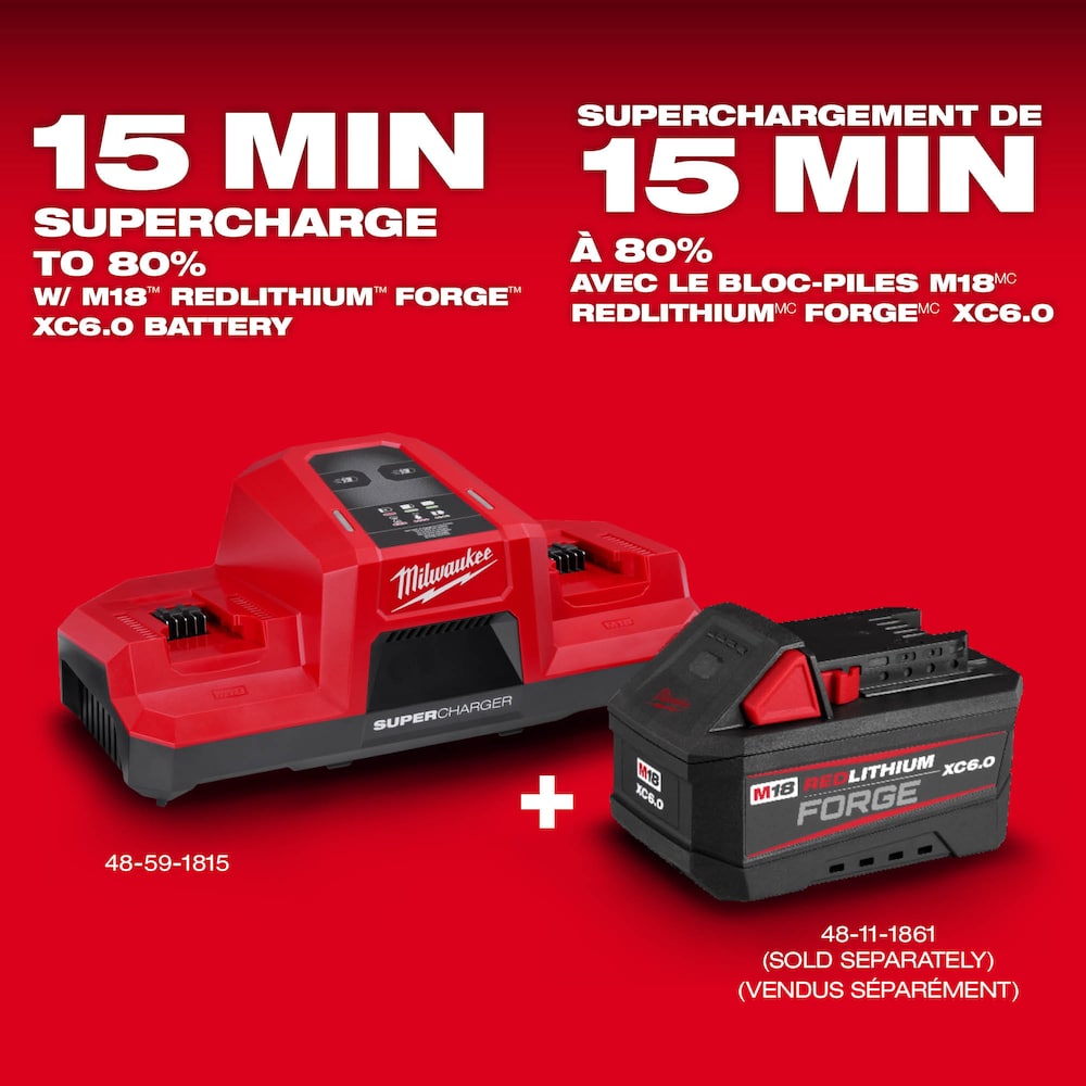 Milwaukee 48-59-1815  Tool 18-Volt M18 Lithium-Ion Battery Dual Bay Simultaneous Super Charger