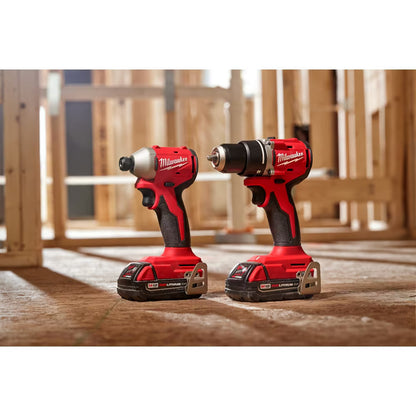 Milwaukee 3692-22CT Tool M18 18-Volt Li-Ion Brushless Cordless Compact Drill/Impact Combo Kit (2-Tool) with (2) 2.0 Ah Batteries