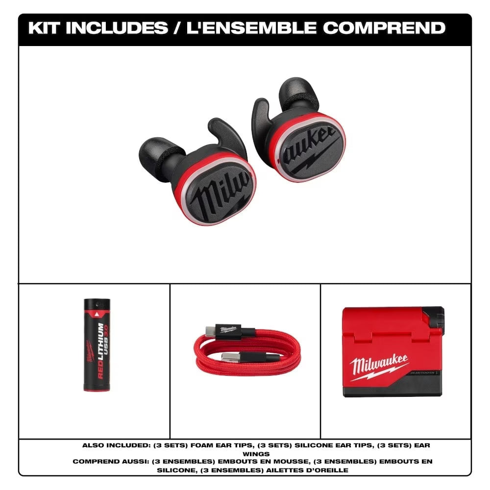 Milwaukee 2191-21 Tool REDLITHIUM USB Bluetooth Jobsite Ear Buds