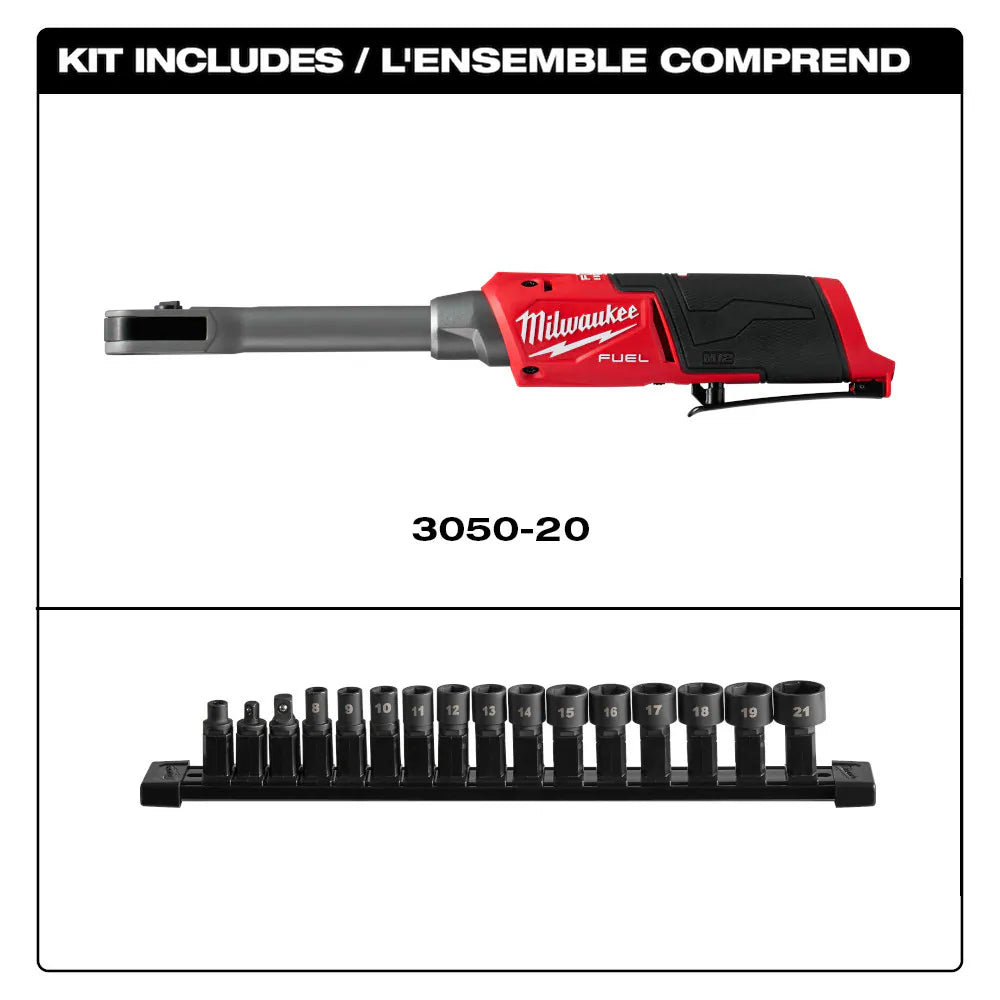 Milwaukee 3050-20 Tool M12 FUEL INSIDER 12V Li-Ion Brushless Cordless 1/4 in- 3/8 in Extended Reach Box Ratchet (Tool-Only)