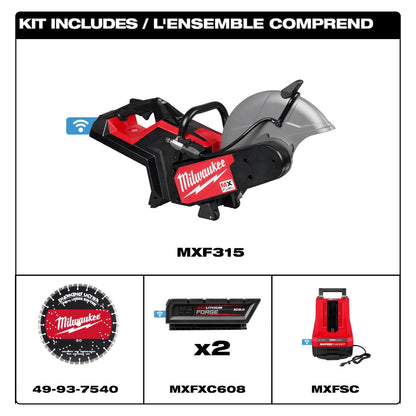 Milwaukee MXF315-2XC  Tool MX FUEL Lithium-Ion 14 inch Cordless Cut-Off Saw with RAPIDSTOP Brake Kit 2/ (2) Batteries