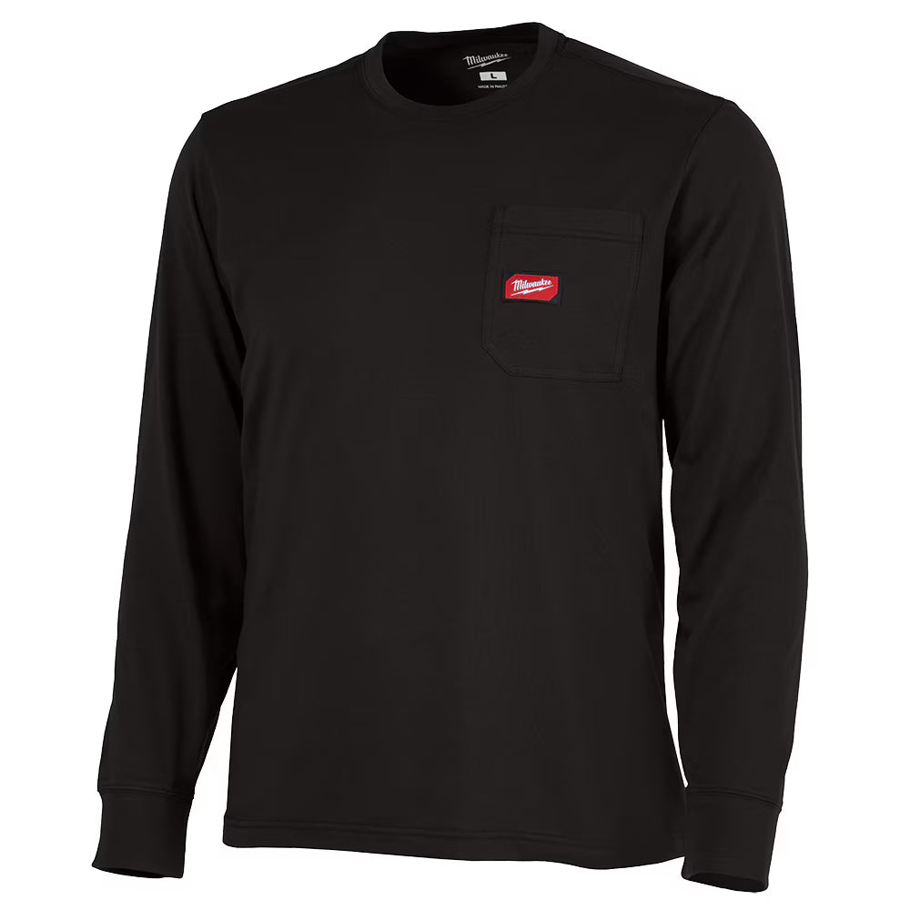 Milwaukee Tool Men's Black GRIDIRON Cotton/Polyester Long-Sleeve Pocket T-Shirt