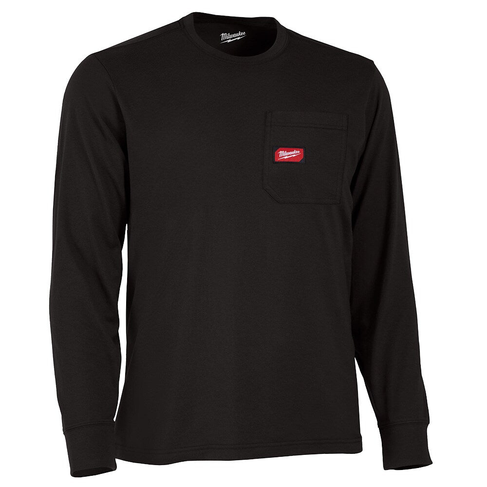 Milwaukee Tool Men's Black GRIDIRON Cotton/Polyester Long-Sleeve Pocket T-Shirt
